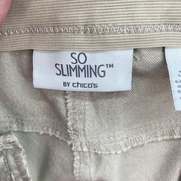 Chicos Jeans Womens 4 US 20 Plus Beige So Slimming Stretch Skinny Ankle Twill - Picture 5 of 12
